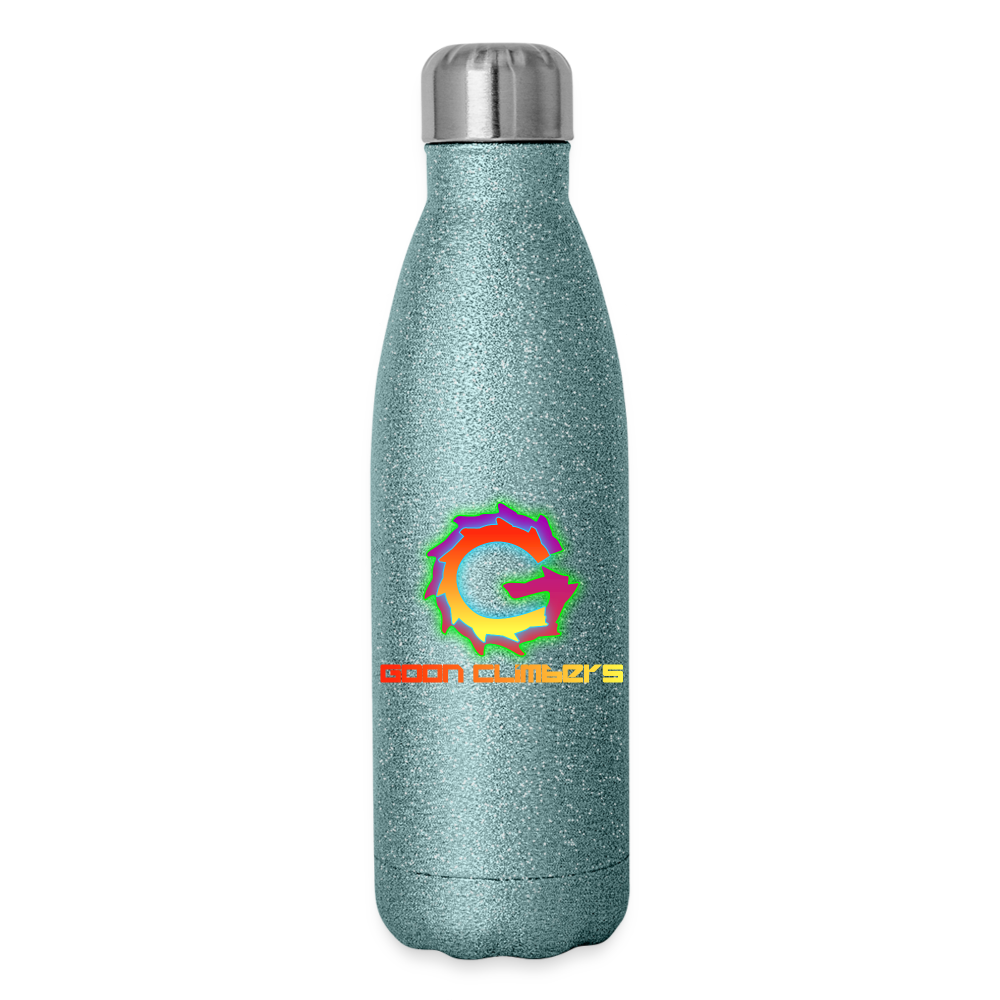 Goon Climber Steel Water Bottle - turquoise glitter